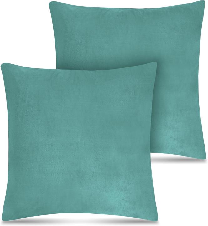 Immagine prodotto Aspero 2 fodere per cuscini in flanella + imbottitura 60x60 cm Blu (60 x 60 cm)