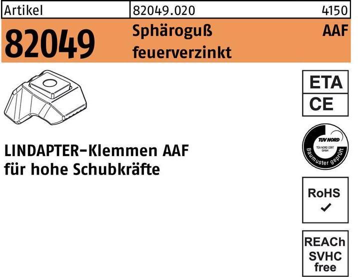Lindapter Klemme R 82049 AAF M 16 Sphäroguss feuerverzinkt