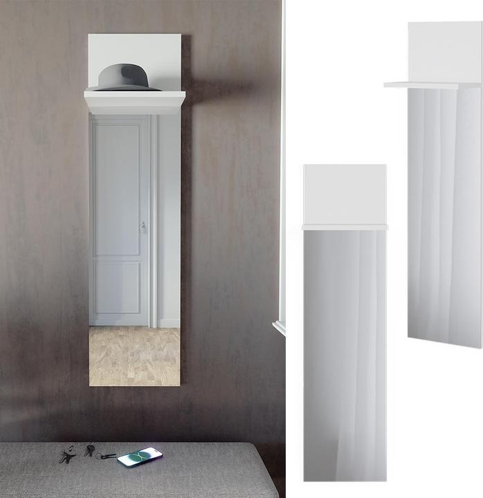 Image du produit Vicco Porte-manteau mural Siri, blanc, 36 x 135 cm avec miroir