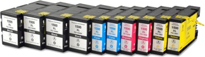 Immagine prodotto Hermex 10 cartucce d'inchiostro compatibili Canon PGI-1500 XL 9182B004 BK M C Y (M, C, Y, FC)