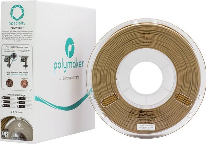 Immagine prodotto Polymaker PA08005 Filamento PolyWood PLA 1,75 mm 600 g Marrone 1 pz. (PLA, 1.75 mm, 600 g, Marrone)