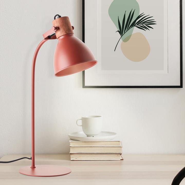 Immagine prodotto Brilliant Lampada da tavolo Erena 52cm rosso metallo/legno cavo interruttore intermedio 1x A60 (E27)