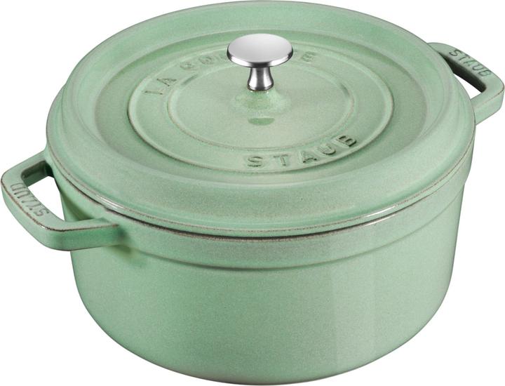 Image du produit Staub Cocotte 26 cm, ronde, sauge, fonte (26 cm, Cocotte + faitout, Fonte)