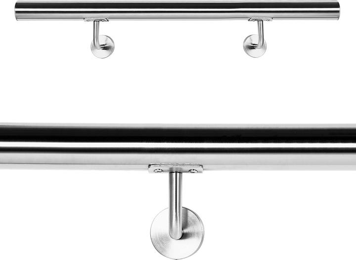 Produktbild Wiltec Handlaufset Wandhalter Handlauf 120cm Halter Treppe Haltegriff Edelstahl V2A (V2A-Stahl)