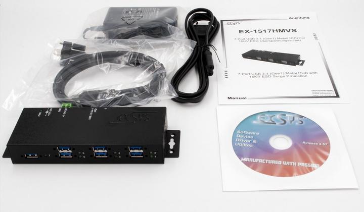 Actual product image Exsys USB hub EX-1517HMVS (USB-B, 7 Ports)