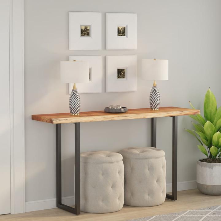 Immagine prodotto VidaXL Scaffale da parete rettangolare con bordo ad albero, scaffale da ufficio in legno massiccio di (20 x 2,5 x 2,5 cm)