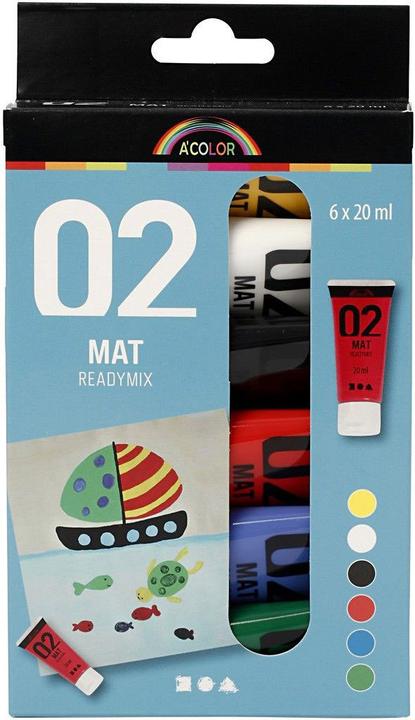 Produktbild Creativ Company Acrylverf - Verschillende kleuren, 02 - Matt, 6x20ml (Standard-Farben, 120 ml)