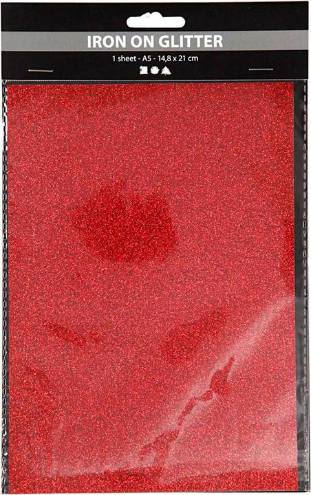 Produktbild Creativ Company Opstrijkfolie Glitter Rood, A5