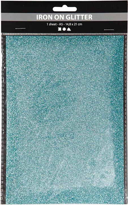 Image du produit Creativ Company Feuille opstrijk Glitter Lichtblauw, A5 (1 x)