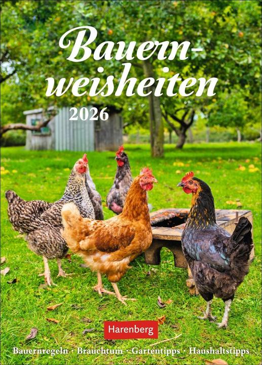 Produktbild Harenberg Bauernweisheiten Wochenkalender 2026 - Bauernregeln, Brauchtum, Gartentipps, Haushalt (A5, Harter Einband, Deutsch)