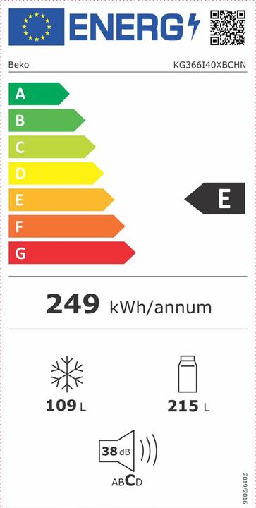 Label énergétique Beko KG366I40XBCHN (324 l)