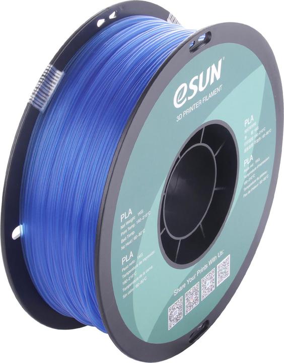 Actual product image eSUN PLA Blue Transparent Filament 1.75mm 1Kg (PLA, 1.75 mm, 1000 g, Blue)