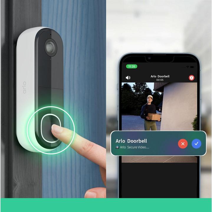 Actual product image Arlo Video Doorbell 2K + Chime Bundle (Wi-Fi)