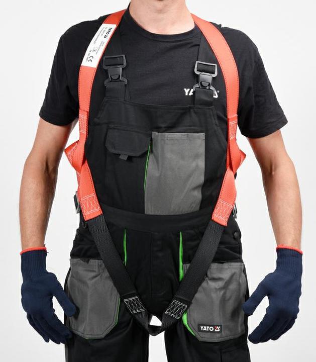 Immagine prodotto Yato Imbracatura professionale per tutto il corpo, fibbie solide, imbracatura per roofer anticaduta