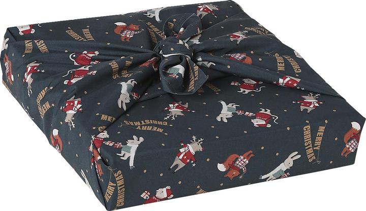 Produktbild Vertbaudet 2er-Set Furoshiki-Geschenktücher Weihnachtsmann und Freunde