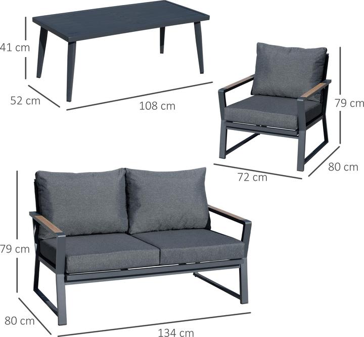 Actual product image Outsunny Garden furniture set with table