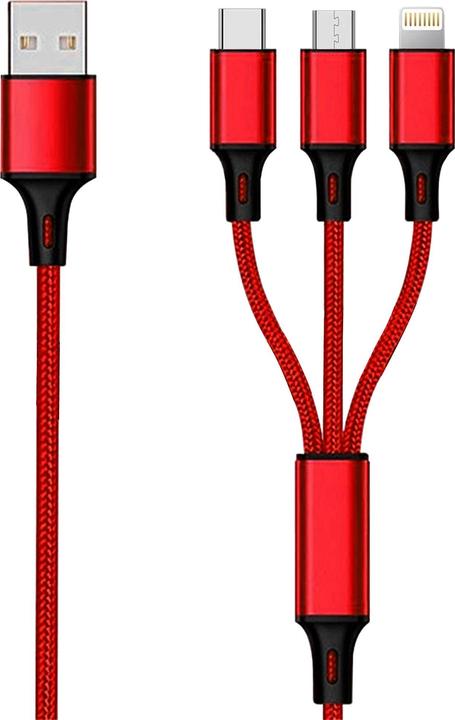 Actual product image 2GO 797150 USB Cable USB B USB C/Micro USB B/Lightning (1.50 m)