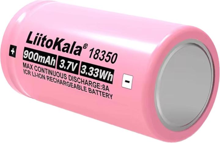 Actual product image Purecrea Li-Ion battery 3.7V 900mA 18350 with flat terminal (1 pcs., 18350, 900 mAh)