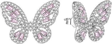 Agato Beautiful silver earrings Butterflies AGUP3094-W/P