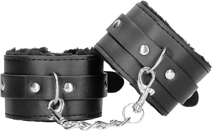 Image du produit Ouch! Plush Bonded Leather Hand Cuffs - With Adjustable Straps