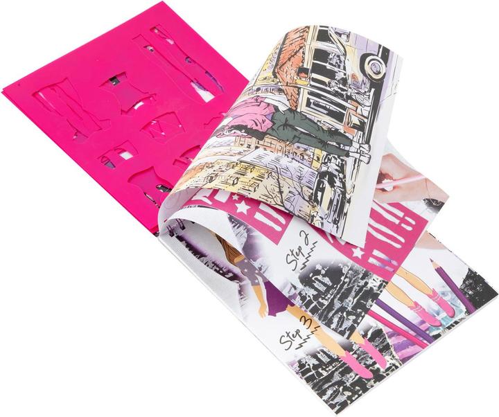 Produktbild Grafix Modedesign-Stickerbuch + Schablonen