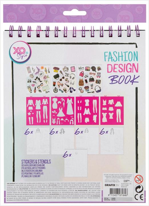 Produktbild Grafix Modedesign-Stickerbuch + Schablonen