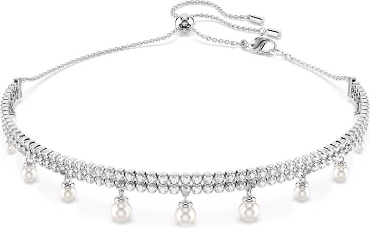 Swarovski x Ariana Grande Choker Kristallperle Rundschliff Weiss Rhodiniert