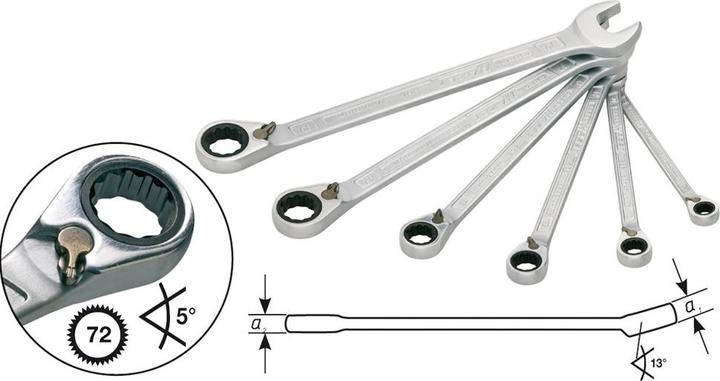 Image du produit HAZET Jeu de clés mixtes à cliquet 606/6-1 ∙ Profil Traction à 12 pans extérieurs ∙ 21 - 32 ∙ Nombr… (21 mm, 22 mm, 24 mm, 27 mm, 30 mm, 32 mm)