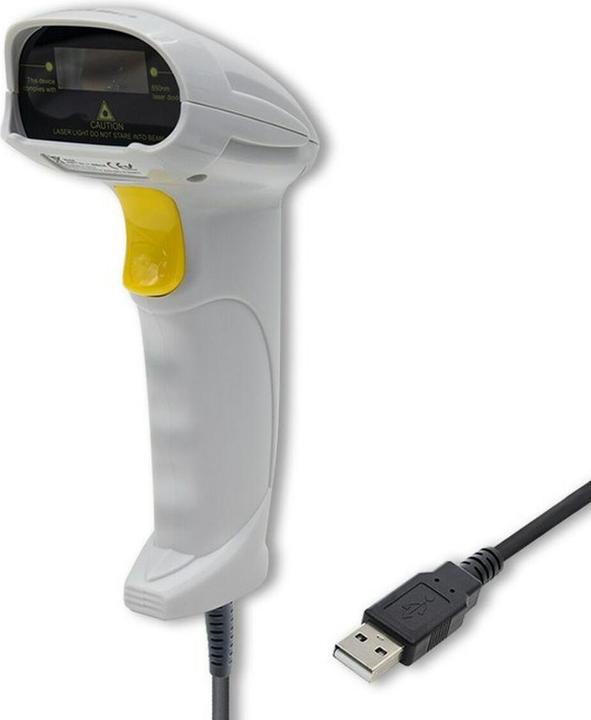 Produktbild Qoltec 1D Laser Barcode Scanner | USB | White (1D-Barcodes)