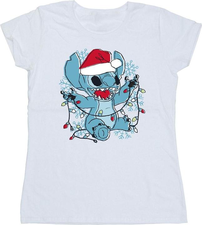 Image du produit Disney - T-shirt LILO AND STITCH CHRISTMAS LIGHTS SKETCH - Femme (XL)