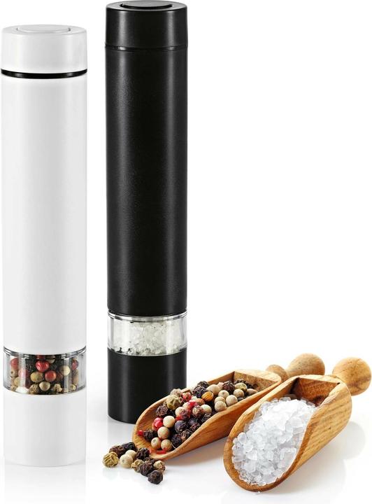 Gourmetmaxx Salz- und Pfeffermühle 18.2 cm, Schwarz/Weiss, Materialtyp (Salz, Pfeffer)