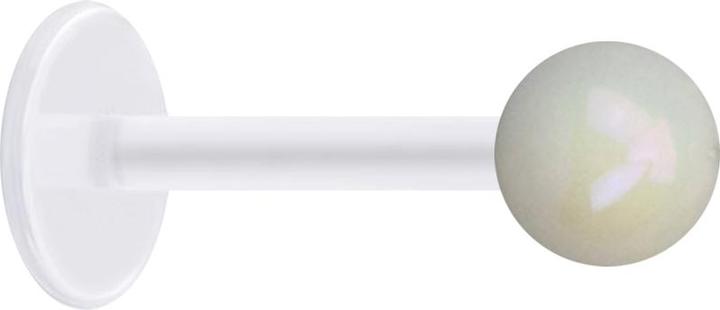 Produktbild Star Piercing Micro Labret transparent mit Kugel beschichtet weiss (ohne Messing, Acryl, Bioflex)