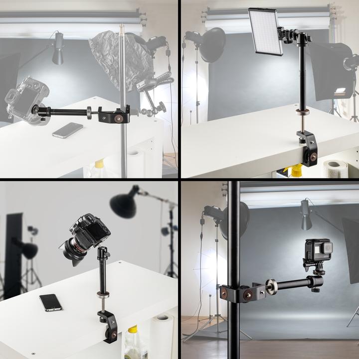 Actual product image Walimex pro per KX-25 tripod clamp with ball head (Stand clamp)
