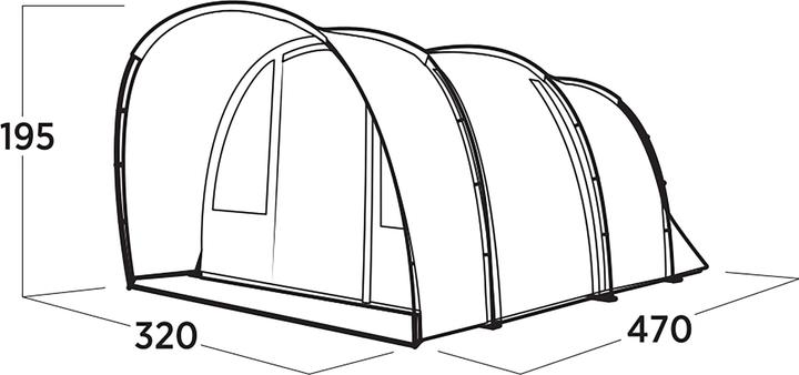 Actual product image Easy Camp Familien-Tunnelzelt Skarvan 5 (grau, Modell 2025) (Tunnel tent, 16.20 kg, 5 persons)