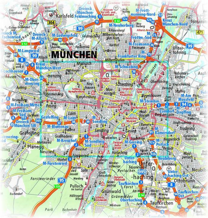 Image du produit Munich, en Allemagne. Plan de ville 1:18 000 18000