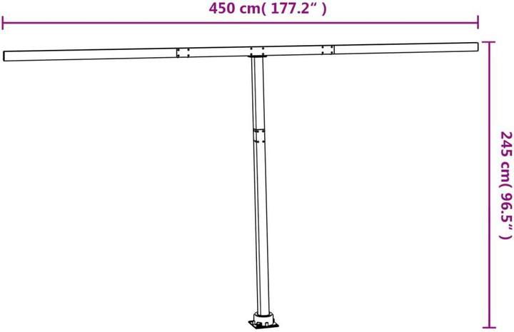 Actual product image VidaXL Supports for awnings anthracite 450x245 cm iron, colour (4.50 m)