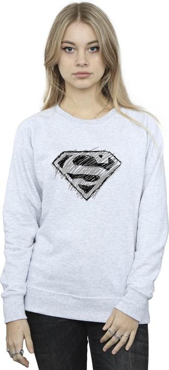 Actual product image Womens/Ladies Superman Logo Sketch Sweatshirt (S)