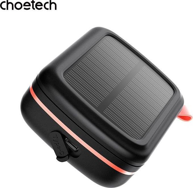 Actual product image Choetech TWS Bluetooth Headphones SOLAR incl. 2500mAh Powerbank -Black (8 h, Wireless)