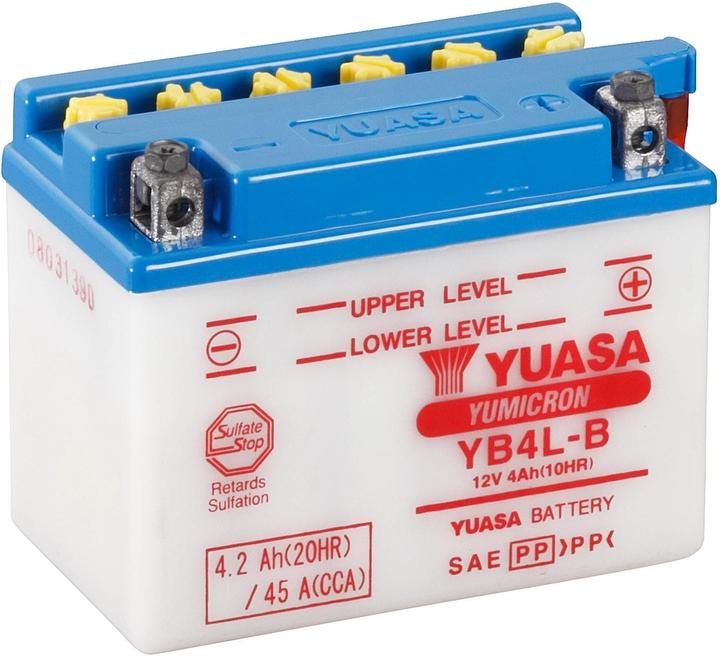 Yuasa YB4L-B Batterie de scooter (12 V, 4.20 Ah, 45 A)