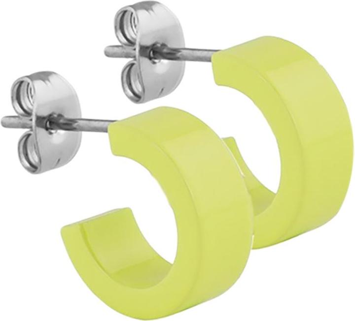 Star Piercing Ohrstecker gelb rund flach 5x14 (ohne Messing, Chirurgenstahl 316L)