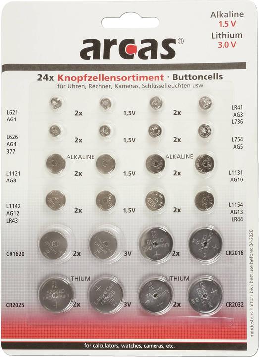 Image du produit Arcas Kit de piles bouton (1 pcs, AG12, AG4, LR41, AG10, LR44)