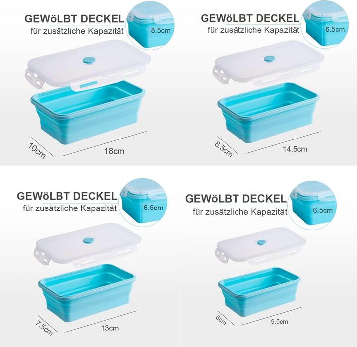 Produktbild König Design Gefrier Dosen Lebensmittel Vorrats Behälter Frischhaltedosen Deckel Faltbar (1.20 l)