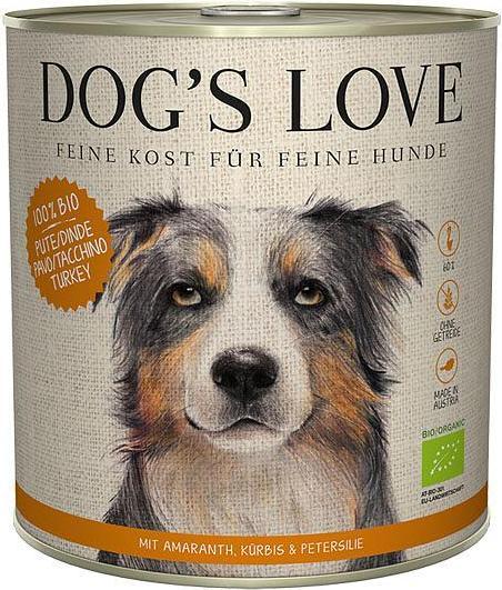 Actual product image Dog's love BIO turkey, amaranth, pumpkin & parsley (Adult, 6 pcs., 800 g)