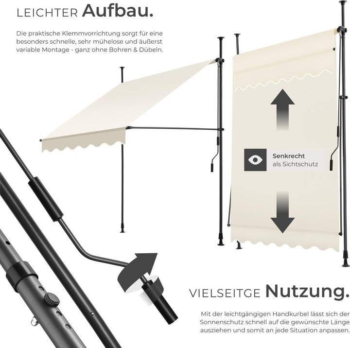 Immagine prodotto tectake Tenda da sole a morsetto (1.50 m)