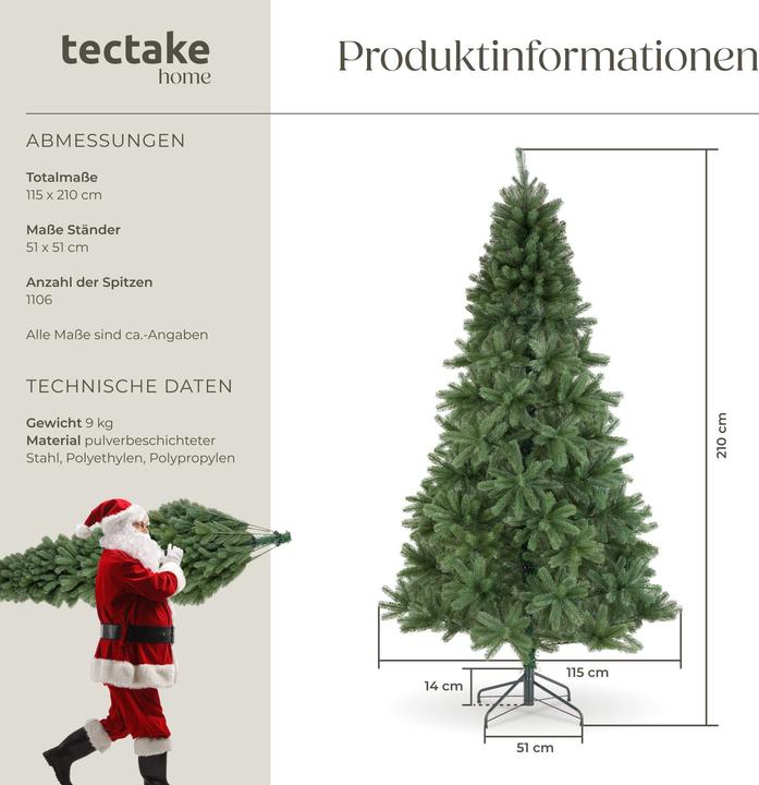 Immagine prodotto tectake Künstlicher Weihnachtsbaum Dancer mit Spritzgussnadeln