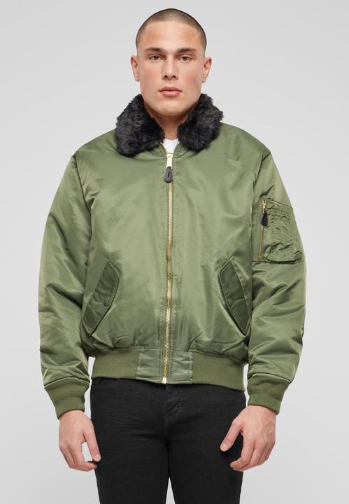 Actual product image Brandit MA2 Fur Collar outdoor jacket size L colour olive (L)