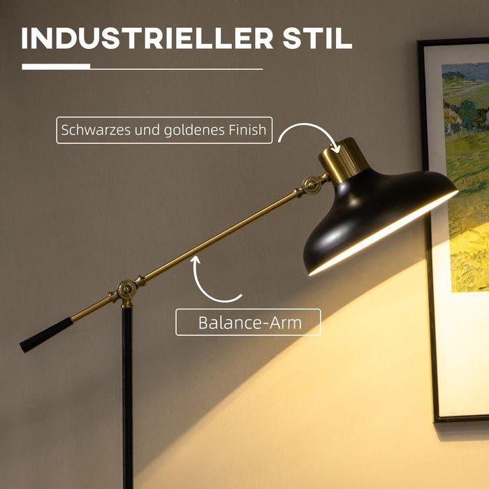 Produktbild Swisshandel24 Stehlampe, Höhenverstellbarer Standlampe, 40 W schwenkbar Stehleuchte, Bogenlampe, Leselampe mit E27 (E27)