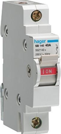 Image du produit Hager SBN216. Courant nominal : 16 A, tension de la bobine (max) : 440 V. Quantité de modules (max) : 1