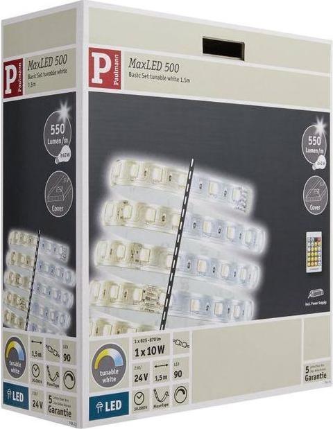 Image du produit Paulmann Kit MaxLED 500 Stripe (Lumière du jour, Blanc, Blanc chaud, 150 cm, Intérieur)