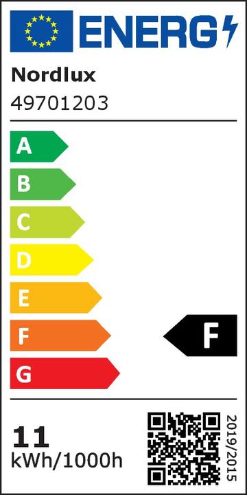 Energie-Label Nordlux Canto 2, Wandleuchte, Schwarz (500 lm, IP44)